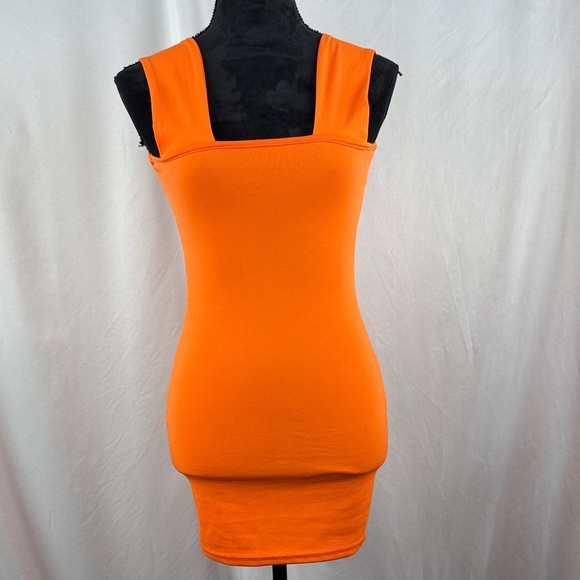 Micas Tops - Mica’s Orange Sleeveless Club Y2K Dress